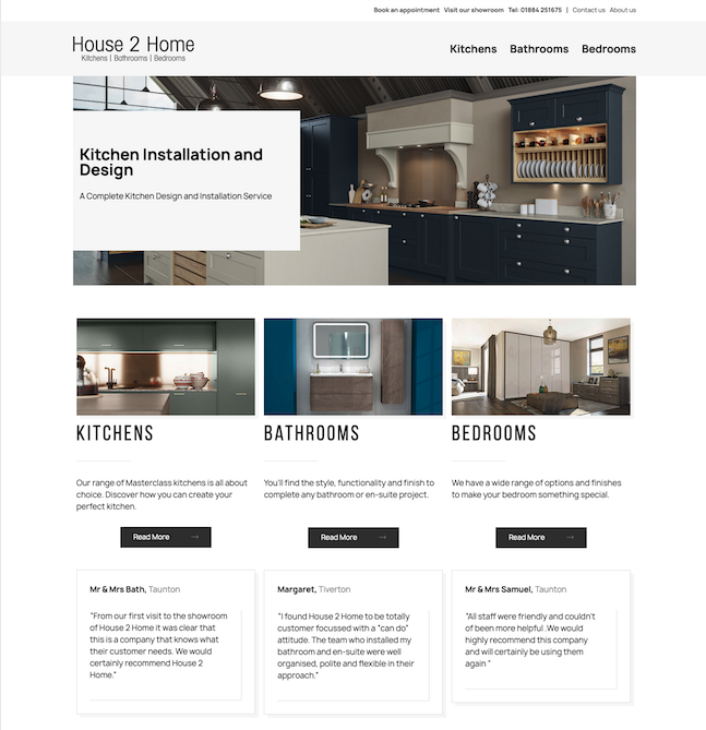 home improvements website design