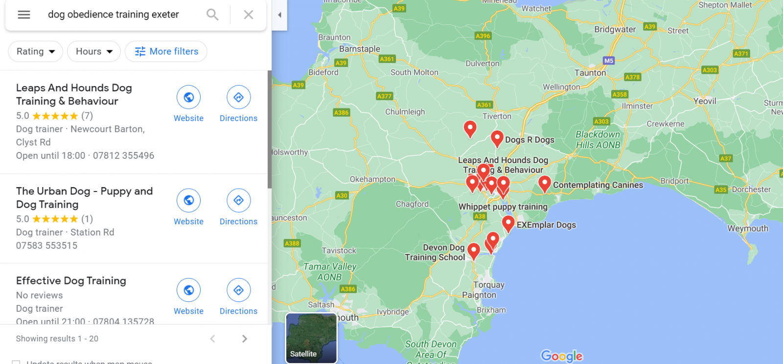 A local SEO listing