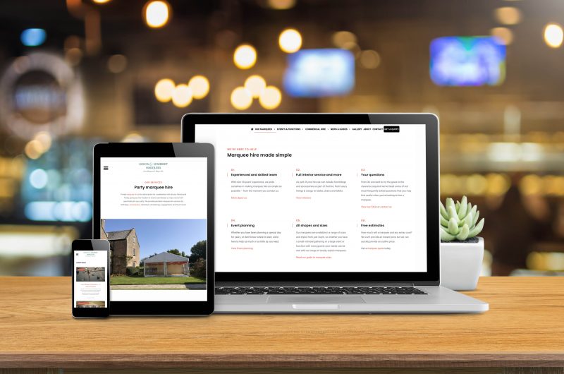 devon somerset marquee web design
