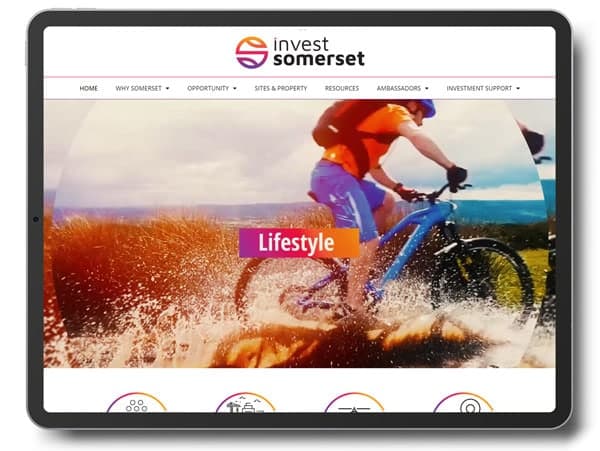 Invest somerset website homepage 