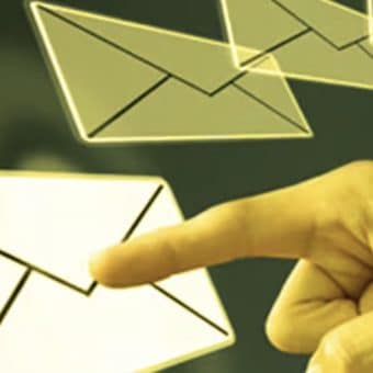 Emails on a touchscreen 
