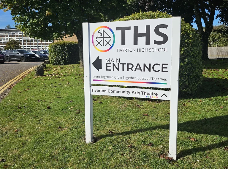 Tiverton High School signage